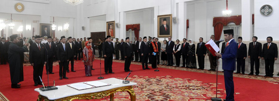 Jakarta, 2 May 2018 - The Inauguration Ceremony of KPPU's Commissioners by the President of Republic of Indonesia, H.E. Joko Widodo, at the Presidential Palace